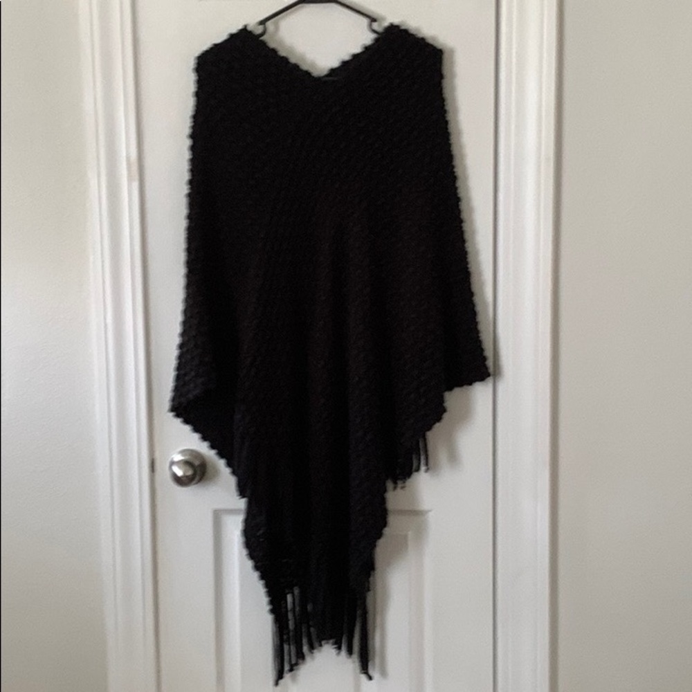 Max Studio black pancho